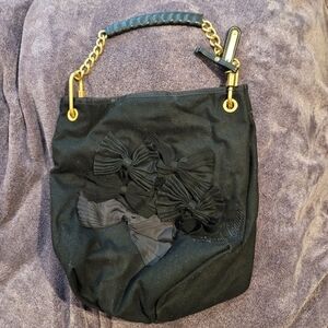 Vintage Juicy Couture Wool bows bag black